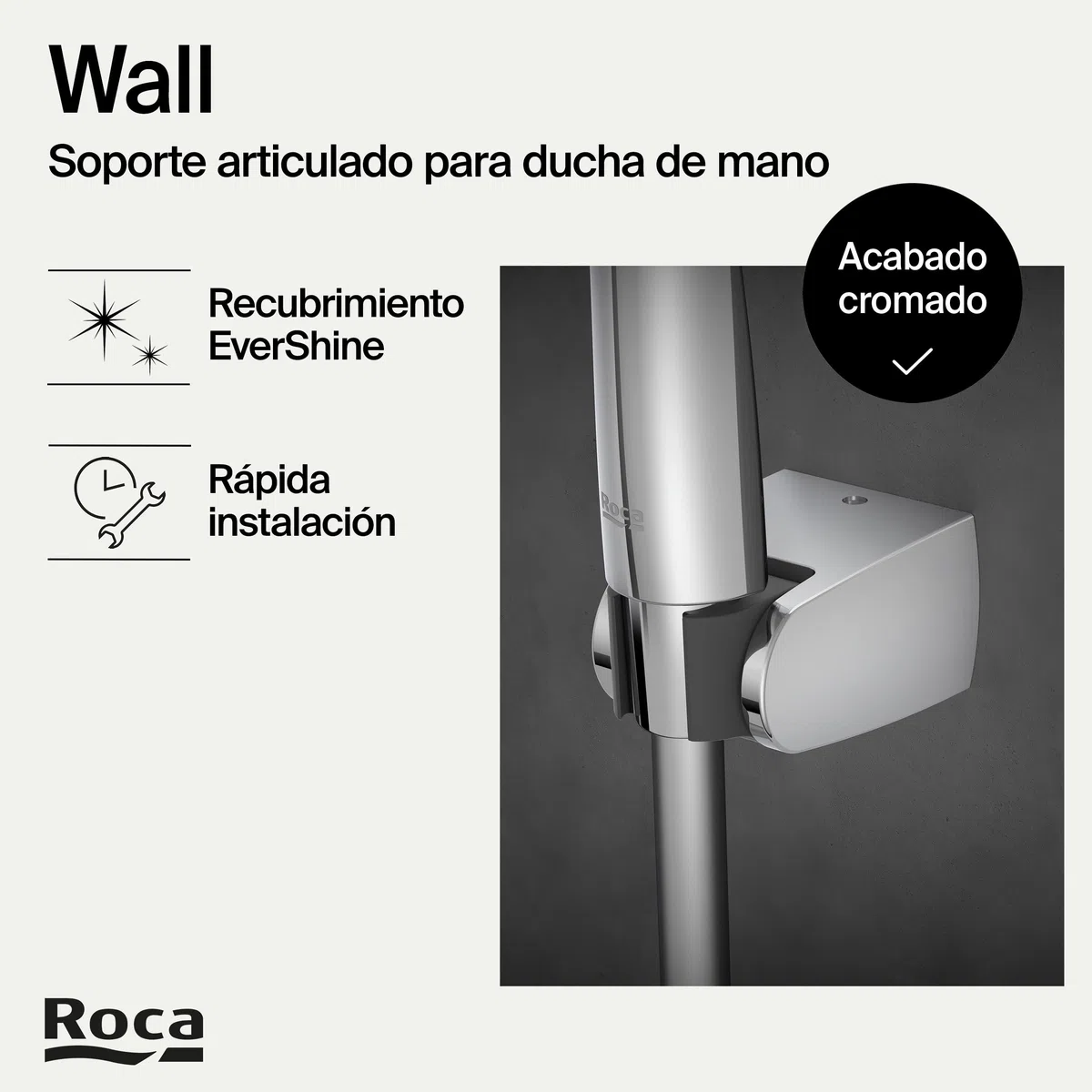Roca,Wall,Soporte articulado para ducha de mano,A5B5350C00