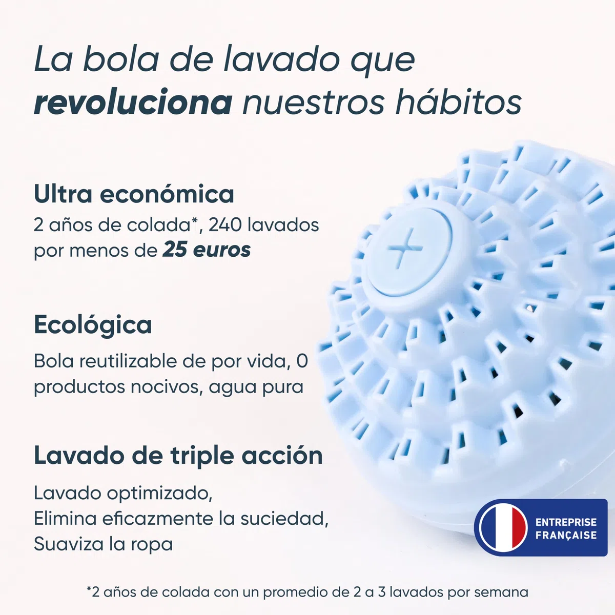 aecodune 2 Años de Detergente Ecológico Económico 240 Lavados - Bola de Lavado para Lavadora - Perlas de Ropa Detergente en Polvo Natural Zero Desperdicio - Hipoalergénico Lavanda - Anti Cal