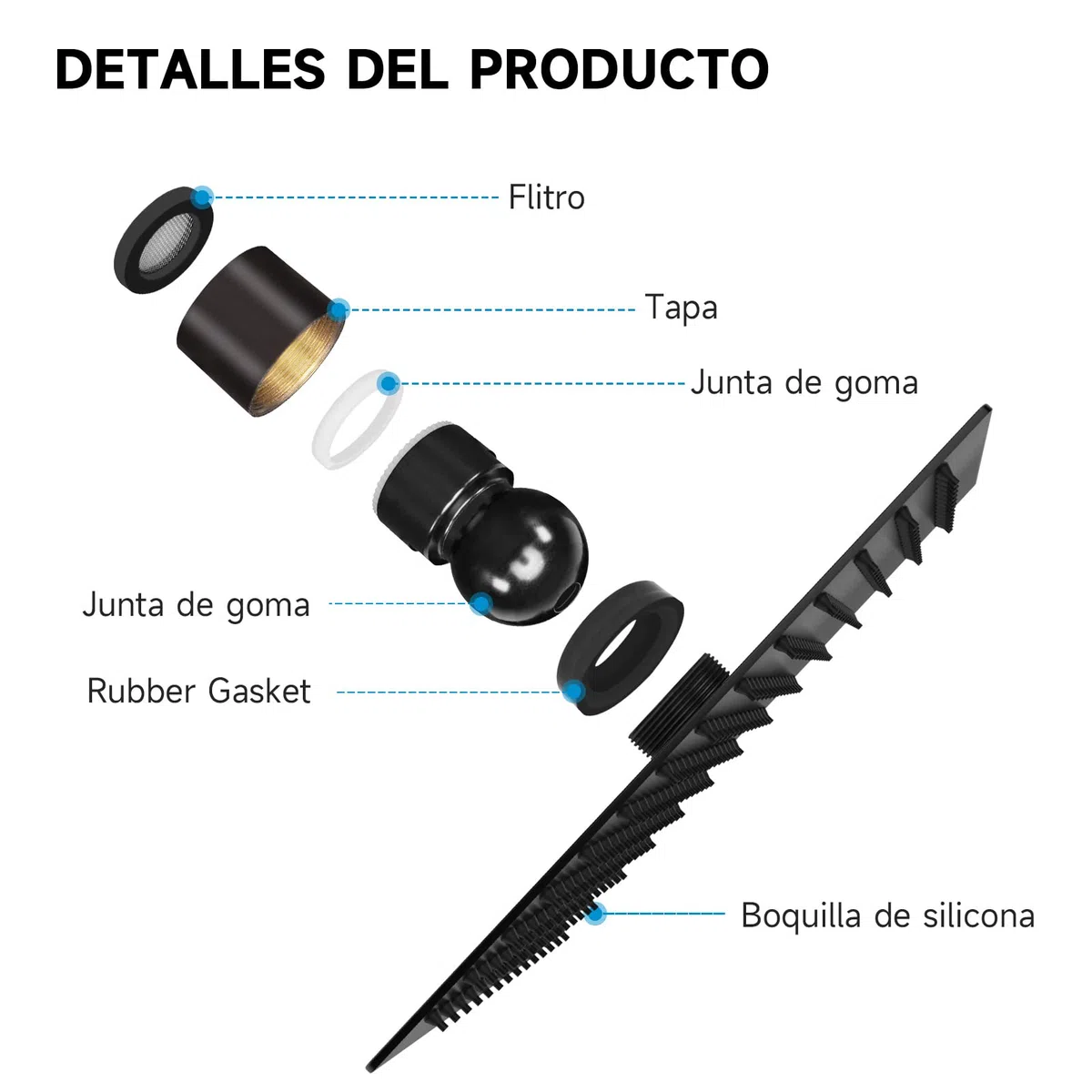 HAUSPROFI - Cabezal de ducha cuadrado de acero inoxidable con boquillas de 8 pulgadas/20 cm, acabado mate