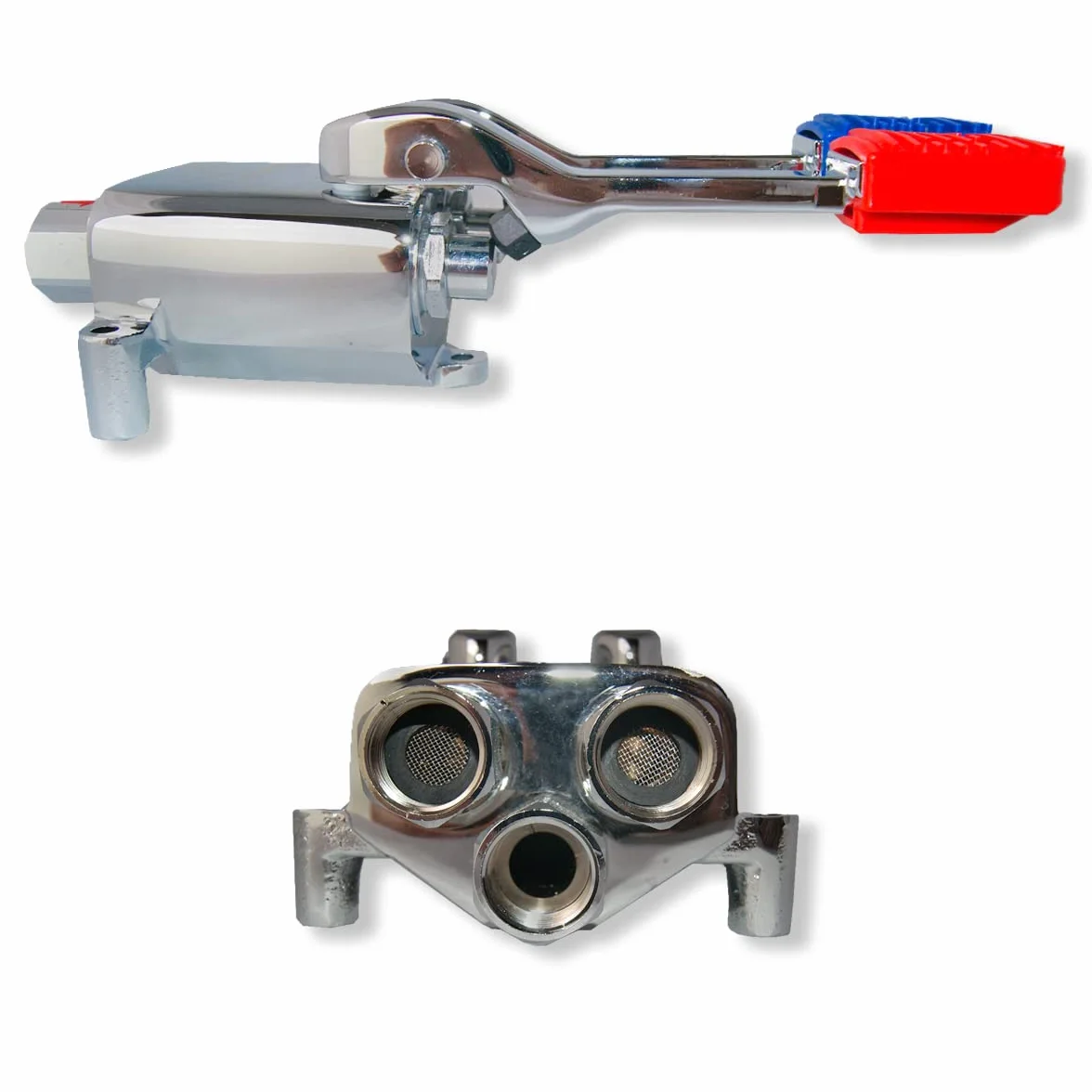 GOLDMAN SERVICE Grifo Pedal Doble Mezclador para Fregaderos Industriales