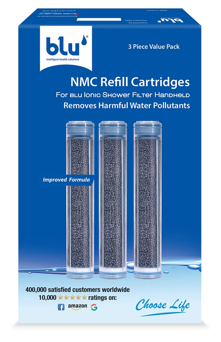 Blu Nmc - Cartucho de repuesto para filtro de ducha Blu Ionic - De mano - Paquete económico de 3 piezas