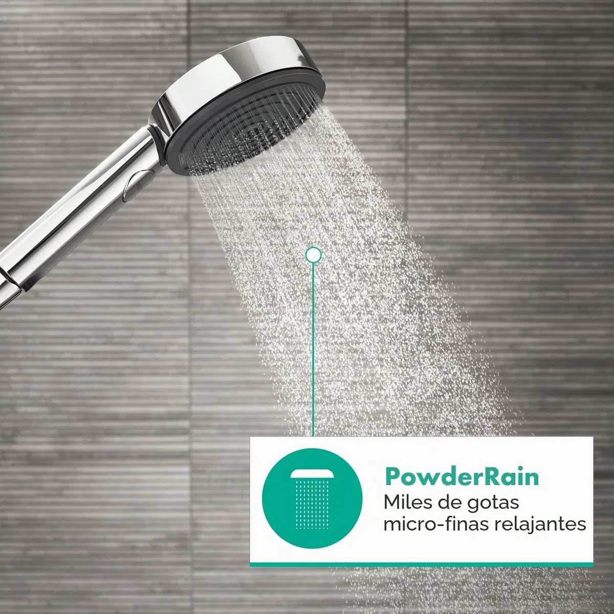 hansgrohe Pulsify Select S - ducha de mano, alcachofa de ducha con 3 tipos de chorro (versión Relaxation), cabezal de ducha redondo (⌀ 105 mm), con sistema antical, cromo, 24110000