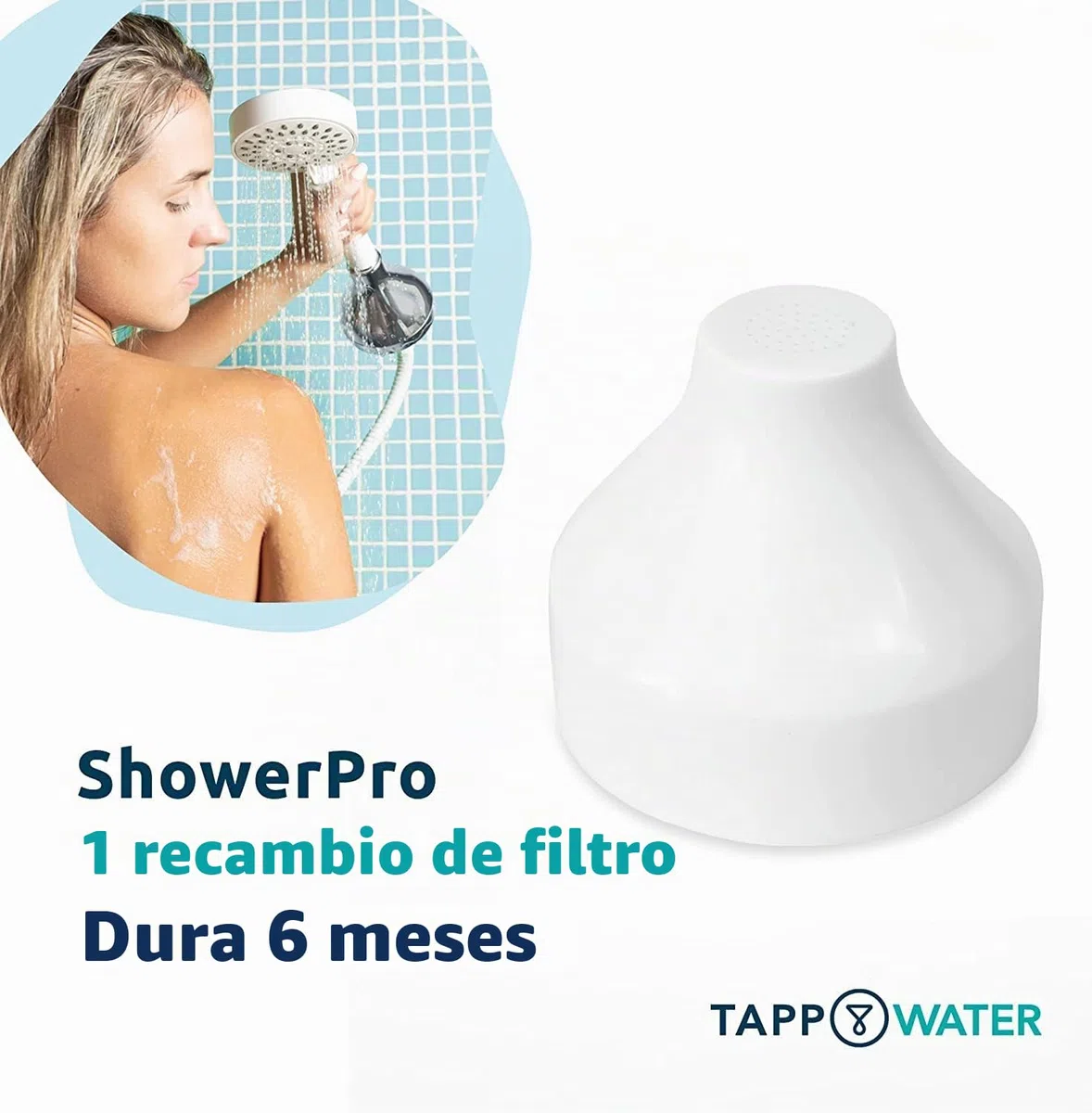 Tappwater ShowerPro- Recambio para filtro de ducha Shower Pro. Filtra la cal, el cloro y los metales pesados