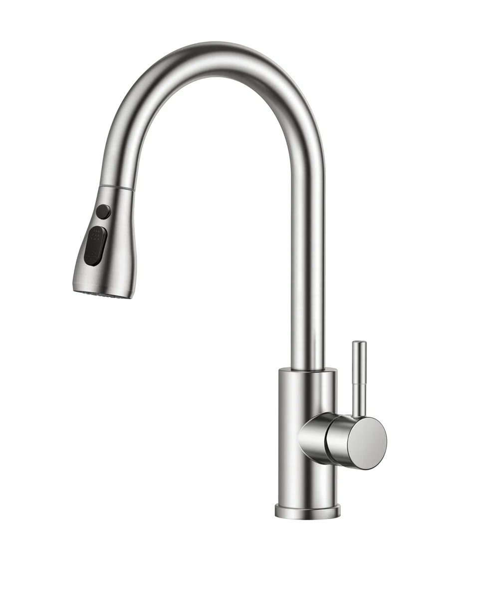FORIOUS Grifo Cocina Extraible, Grifo Cocina Fregadero con 3 Modos Giratorio a 360° Torneira Cozinha Monomando, Acero Inoxidable