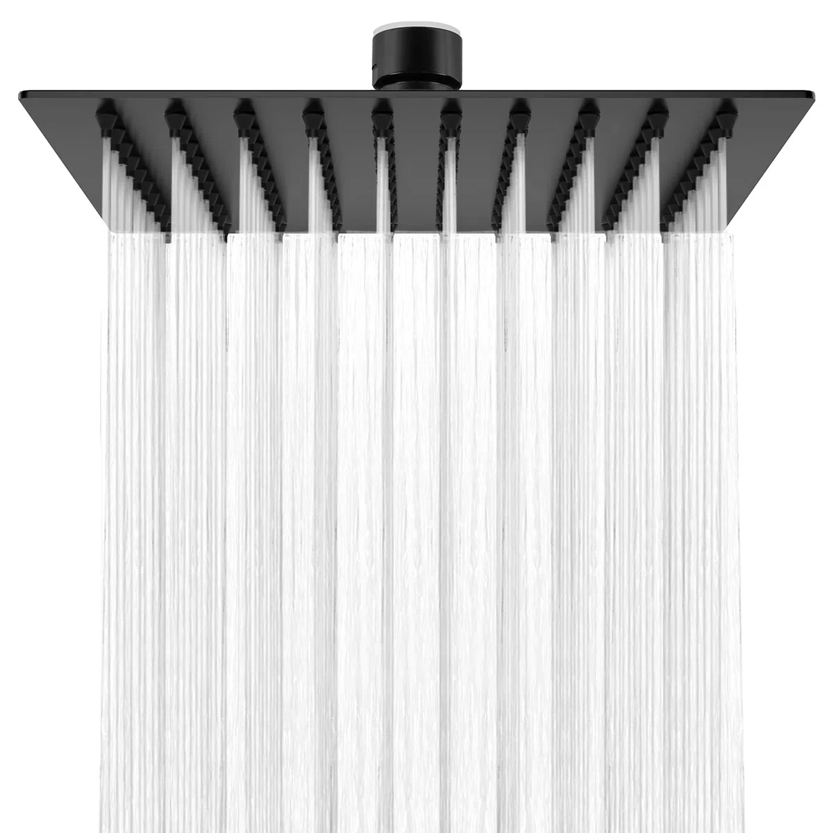 HAUSPROFI - Cabezal de ducha cuadrado de acero inoxidable con boquillas de 8 pulgadas/20 cm, acabado mate