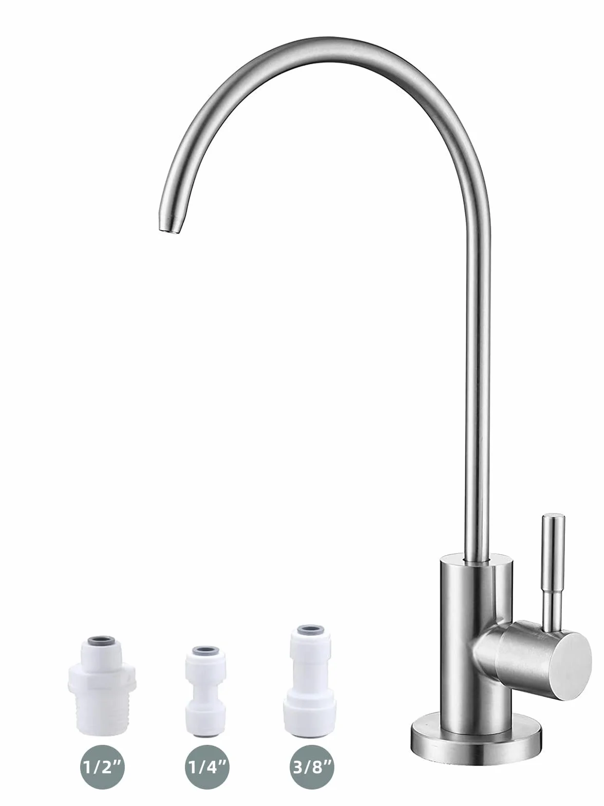 Grifo de Agua Potable, Fácil de Instalar Grifo de Agua de Cocina con Filtro RO, Grifos de Ósmosis Inversa Sin Plomo para Fregadero de Barra de Cocina, Acero Inoxidable SUS304 con Acabado de Níquel