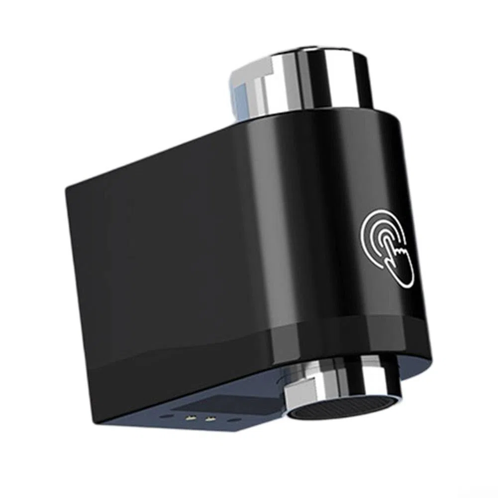 Grifo de sensor inteligente infrarrojo, sin contacto, ahorro de agua por inducción infrarroja, detector de desbordamiento para fregaderos de cocina en el hogar (negro)