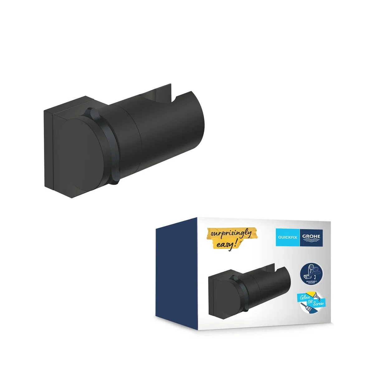 GROHE Vitalio Universal Quickfix- Soporte mural regulable, Negro Mate 261832431