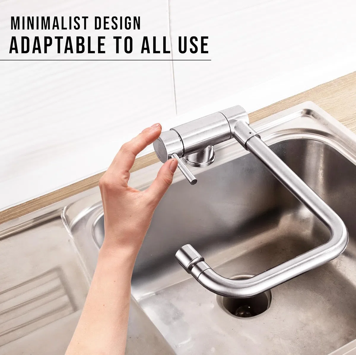 Grifo Cocina Abatible con 2 Funciones de Chorro y Rotacion 360º. Grifo Fregadero Abatible.