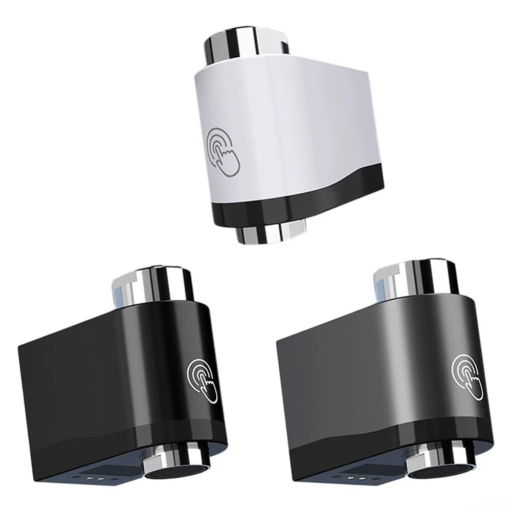 Grifo de sensor inteligente infrarrojo, sin contacto, ahorro de agua por inducción infrarroja, detector de desbordamiento para fregaderos de cocina en el hogar (negro)