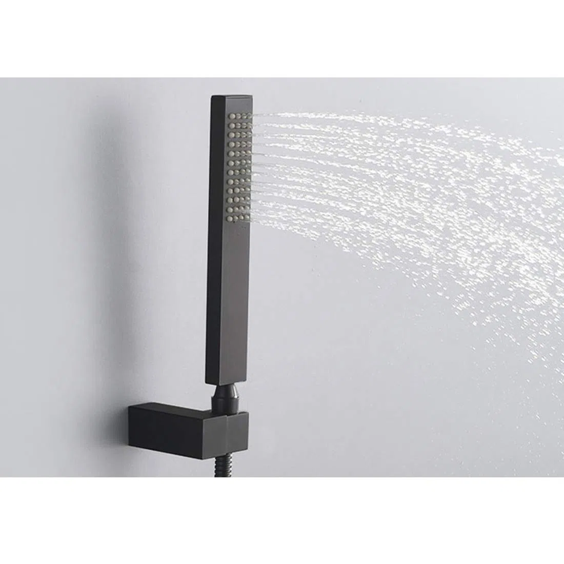 Drenky Duchas de Baño Alcachofa, Negro Cuadrada Alcachofa de Ducha Alta Presion Cabezal de Ducha Con Salida de Agua de Silicona Universal G1/2