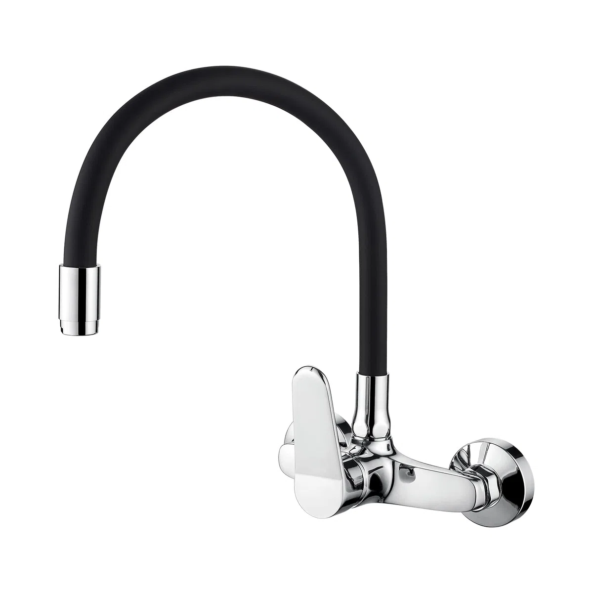 Ibergrif Griferia de Cocina de Pared, Grifo para Fregadero Monomando, Negro, M16559-2