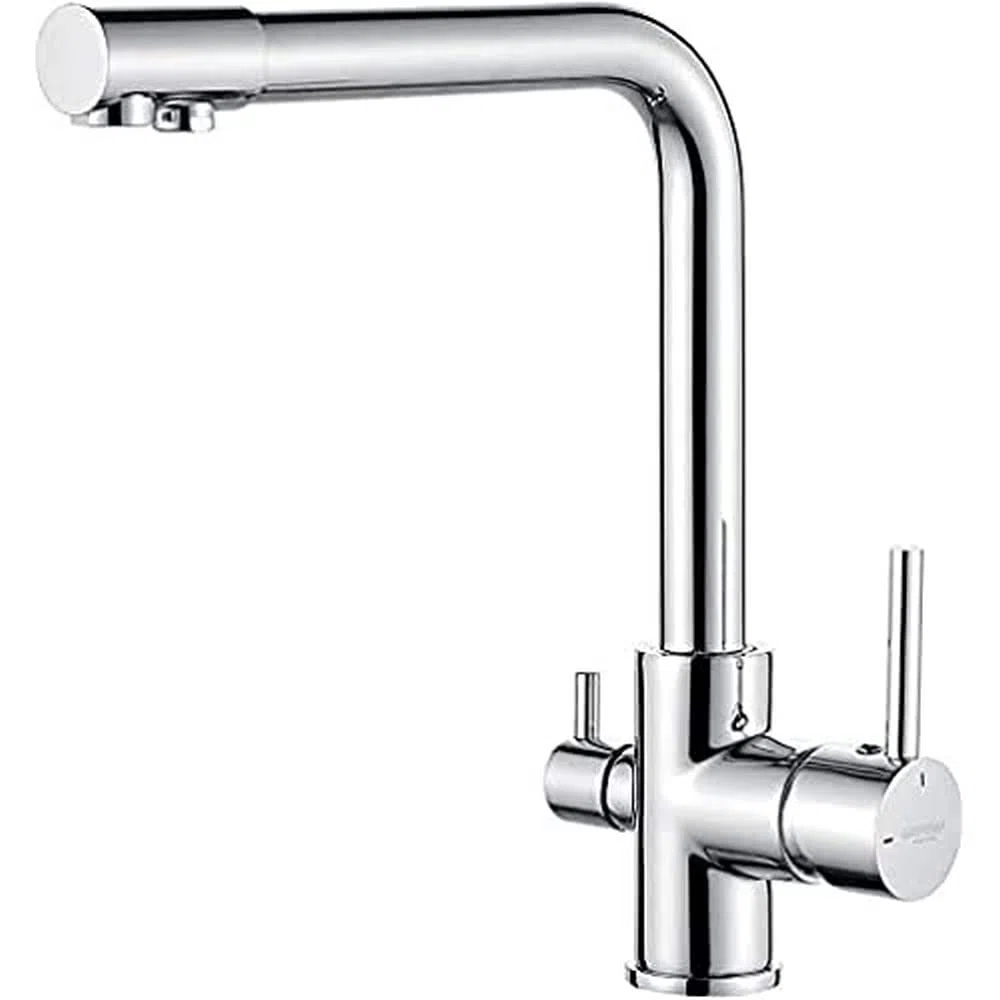 GRIFEMA G4003 Dover Mezclador Grifo de Cocina para Osmosis 2 Salidas 3 Vías Plateado