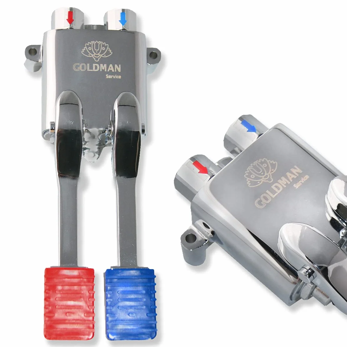 GOLDMAN SERVICE Grifo Pedal Doble Mezclador para Fregaderos Industriales
