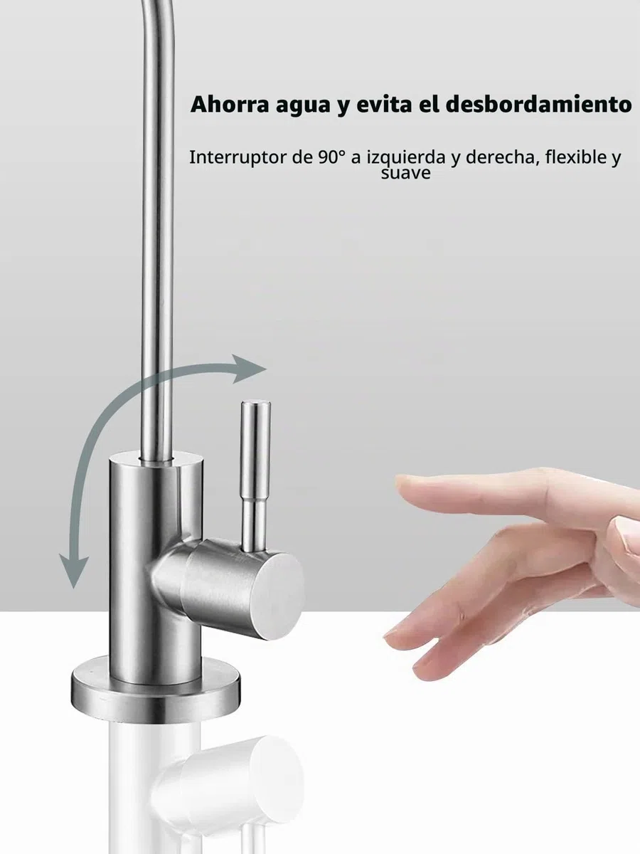 Grifo de Agua Potable, Fácil de Instalar Grifo de Agua de Cocina con Filtro RO, Grifos de Ósmosis Inversa Sin Plomo para Fregadero de Barra de Cocina, Acero Inoxidable SUS304 con Acabado de Níquel