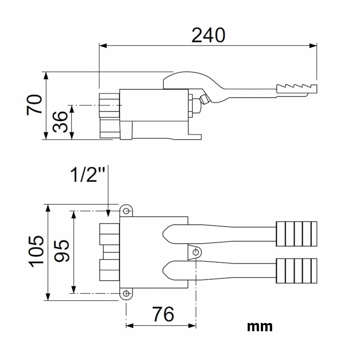 GOLDMAN SERVICE Grifo Pedal Doble Mezclador para Fregaderos Industriales