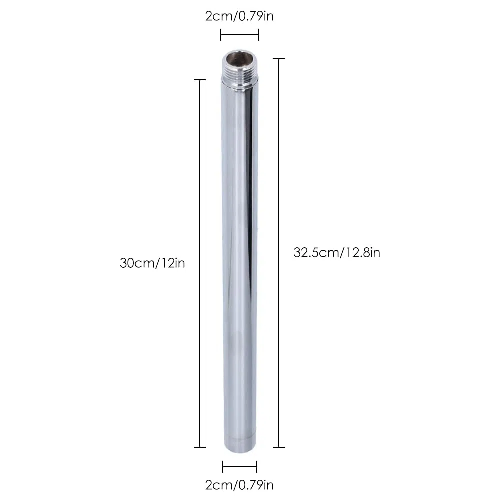 Extensión de Brazo de Ducha, G1/2 20mm Brazo de Extensión de Cabezal de Ducha de 30cm/12pulg. Varilla de Extensión de Ducha de Acero Inoxidable