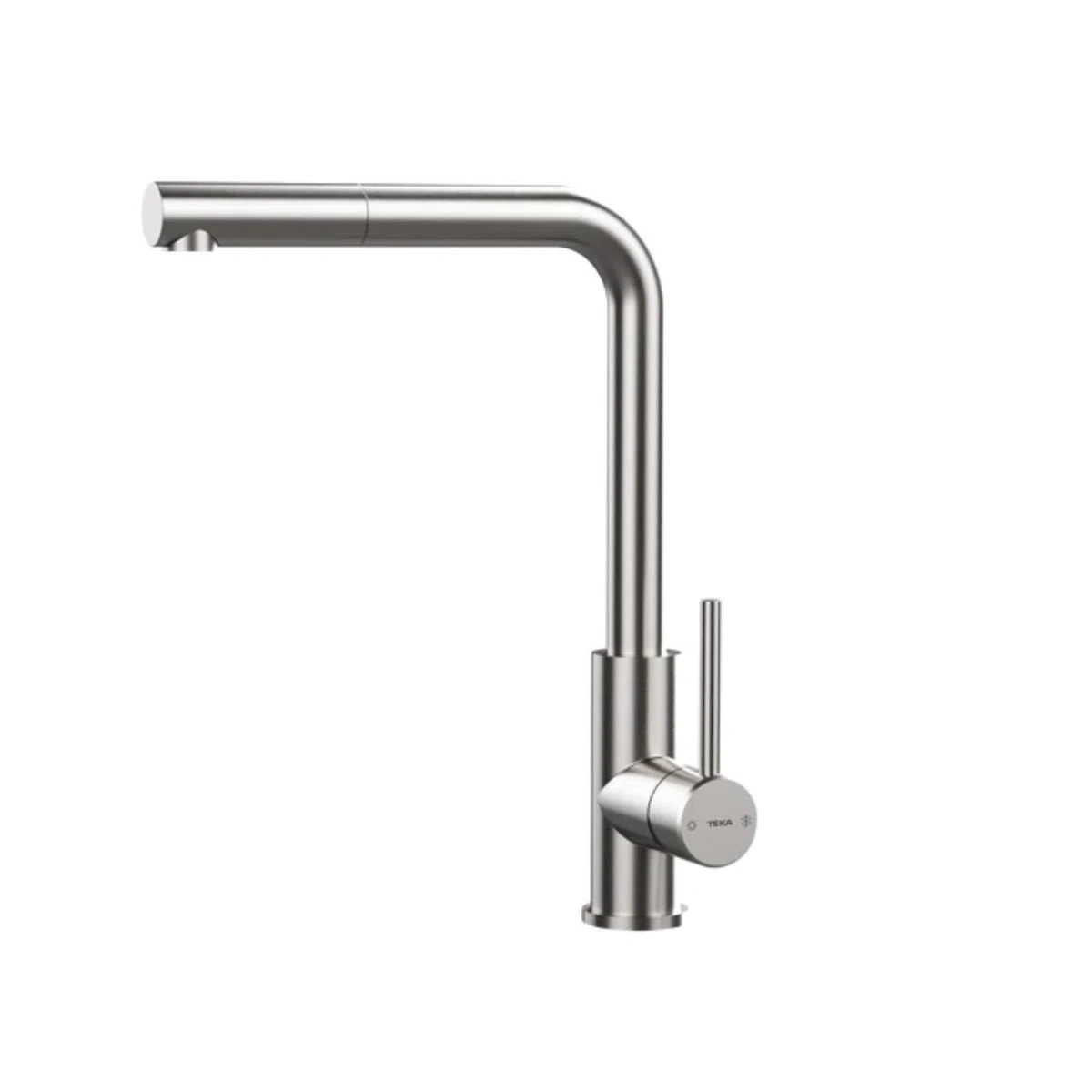 TEKA Grifo Cocina Monomando Caño Alto Giratorio 360º Maneral Extraíble Acero Inoxidable AISI 304 Modelo UNI 9331