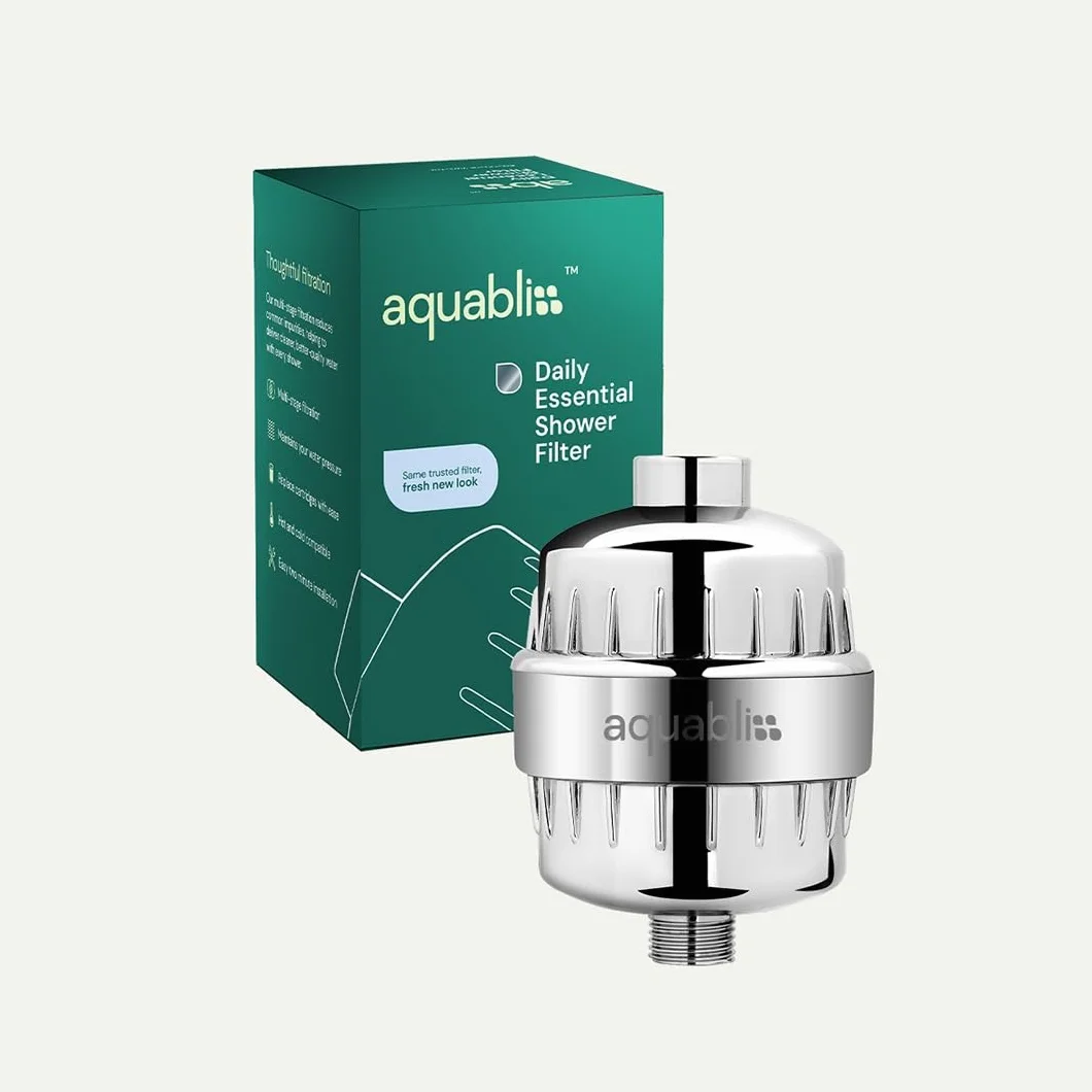 AquaBliss - Filtro de ducha universal de alto rendimiento con cartucho de filtro de repuesto de varias etapas, transforma rápidamente la picazón, el eccema y el acné en cabello, uñas y piel